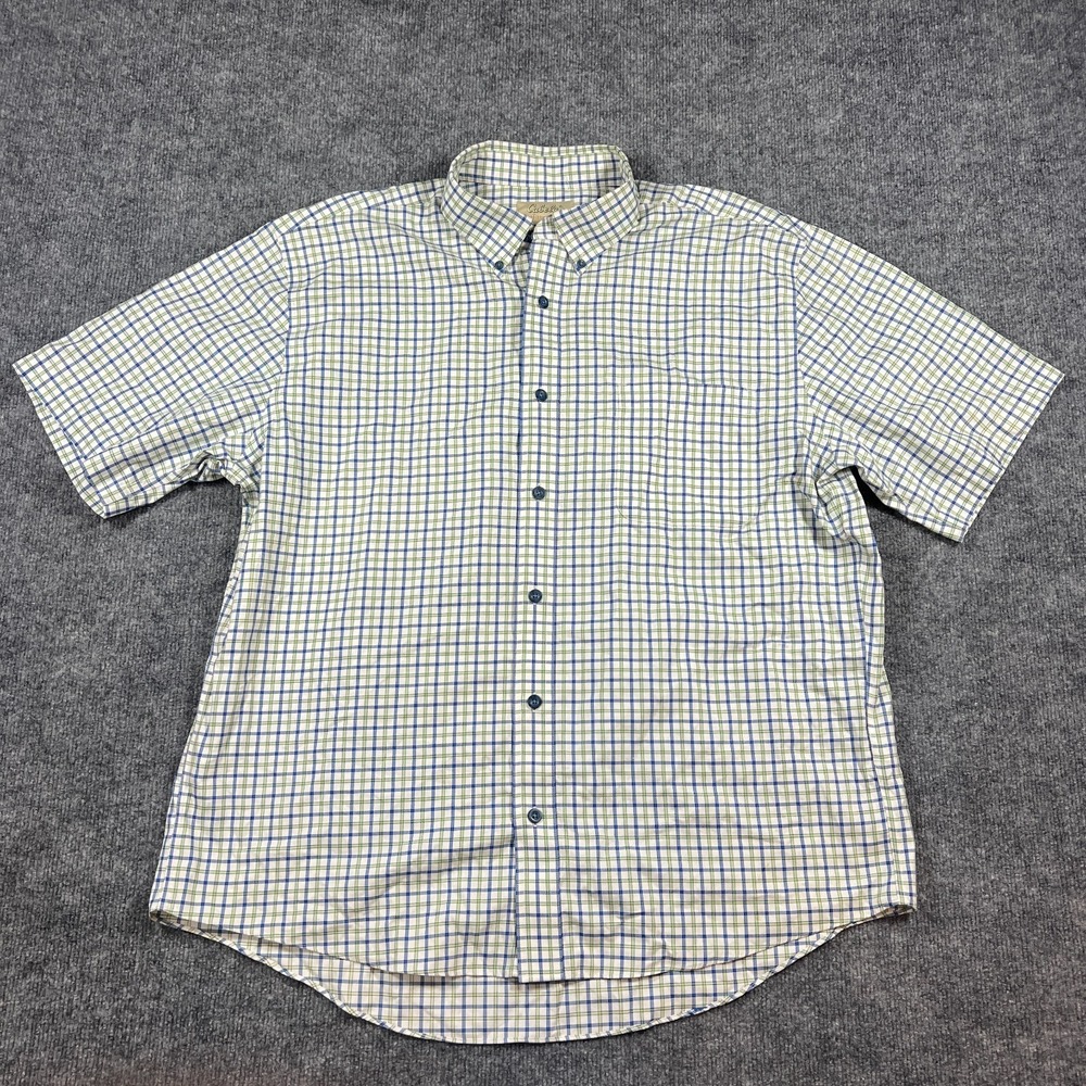 Cabela's Shirt Men XL Multicolor Plaid Checkered Cotton Chest Pocket Button Down